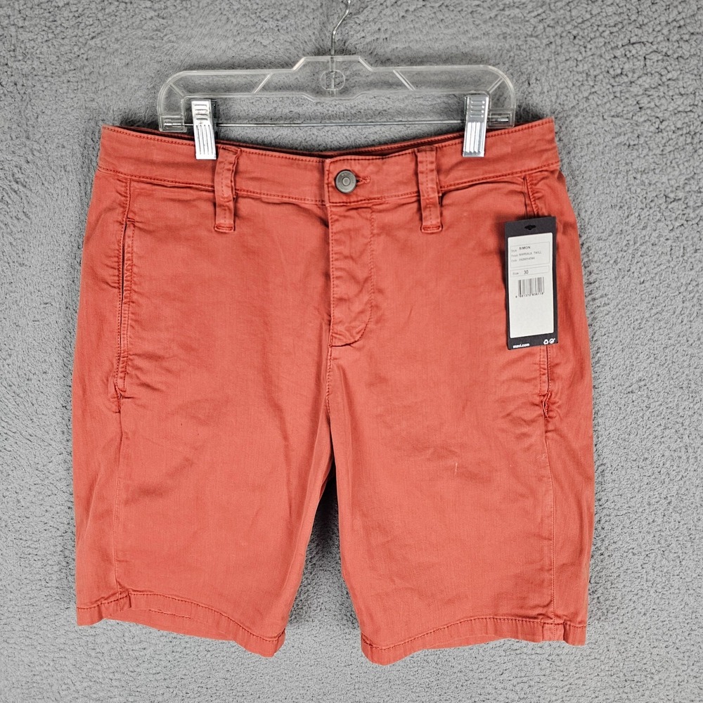 NWT Mavi Mens Simon Coral Twill Chino Shorts Size 30 Stretch Casual
